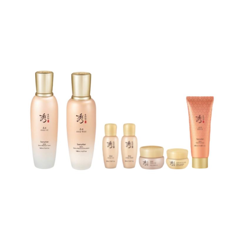Sooryehan Bon Extra Moisture Skincare Set (Skin 160ml+Emulsion 130ml+Skin 20ml+Emulsion 20ml+Cream 10ml+Eye Cream 5ml+Cleansing Foam 40ml)