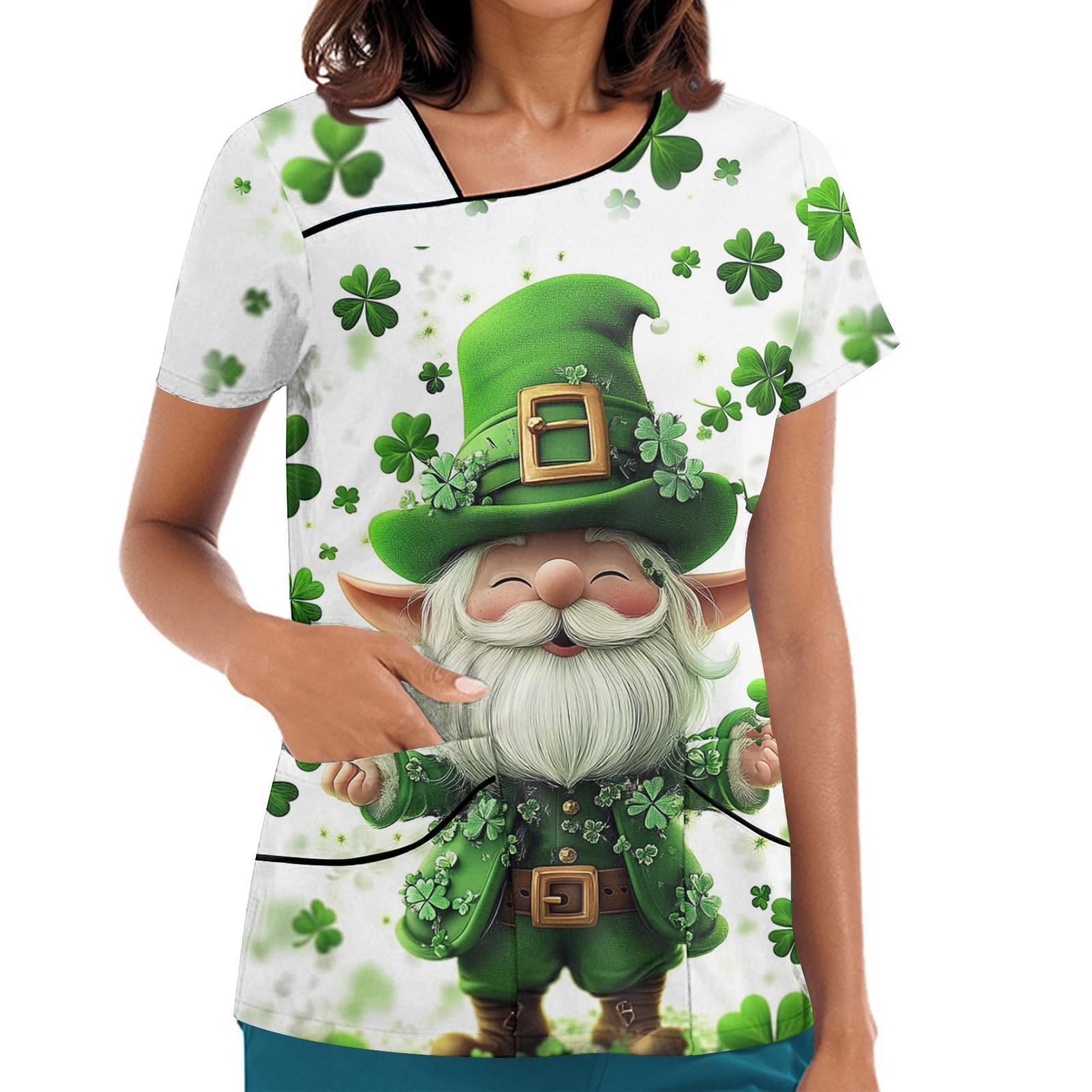 

Женская рабочая одежда с принтом, покатый воротник и двухслойные карманы, базовый верхний пуловер XL белый