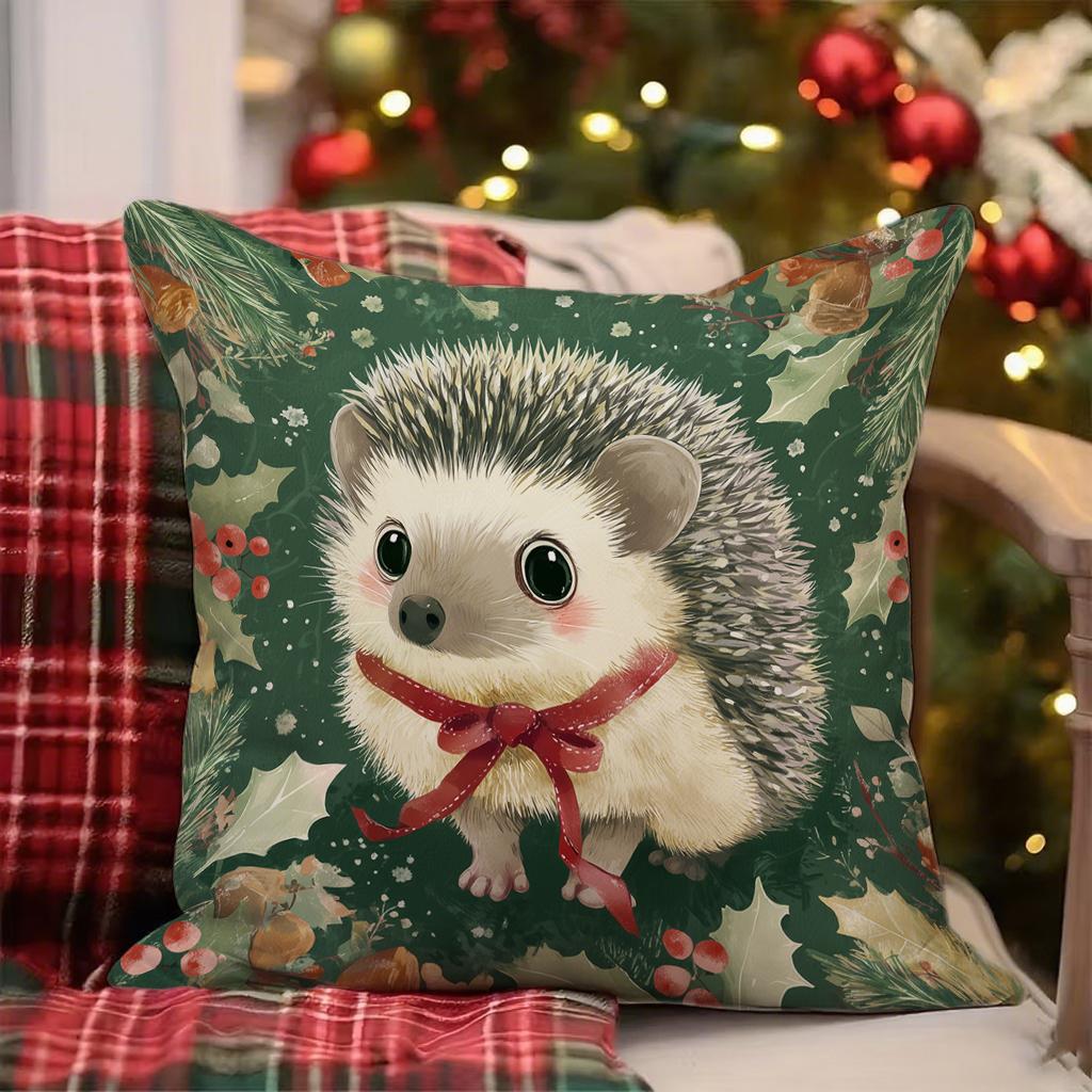 Weihnachtsbaum & Igel KissenbezügeGeeignet für Sofa Auto Schlafzimmer dekorativer Kissenbezug Kissenbezug