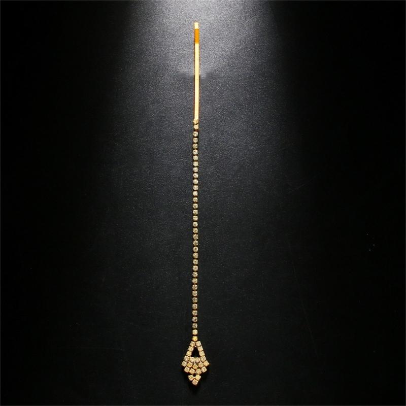 Forehead Ornament Crystal Hair Pin Unique Exotic Charm Perfect for Theme Party Music Festival and Stage Performances