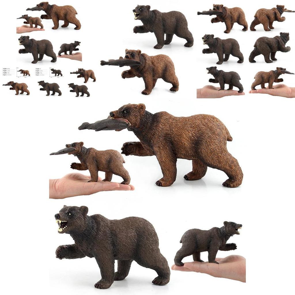 Realistic Black Bear And Brown Bear Forest Animal Model Figurines Perfect For Kids