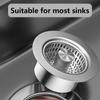 1Pc Kitchen Sink Drain Strainer, 304 Stainless Steel Pop-up Sink Stopper, 3 in 1 Drain Anti-Clogging Odor Prevention