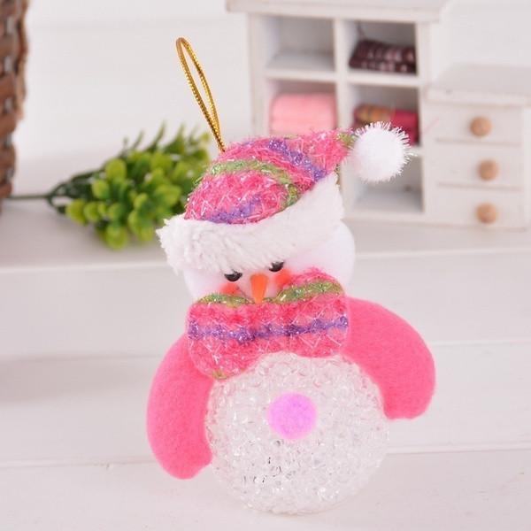 Exquisite Christmas Luminous Pendant With Santa Claus Snowman Bear And Elk Eye Lantern Snowman Led Night Light