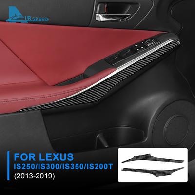Naklejka z prawdziwego włókna węglowego dla Lexus IS250 300 350 200T 2013- tapicerka drzwi samochodu osłona wnętrza samochodu Car Styling