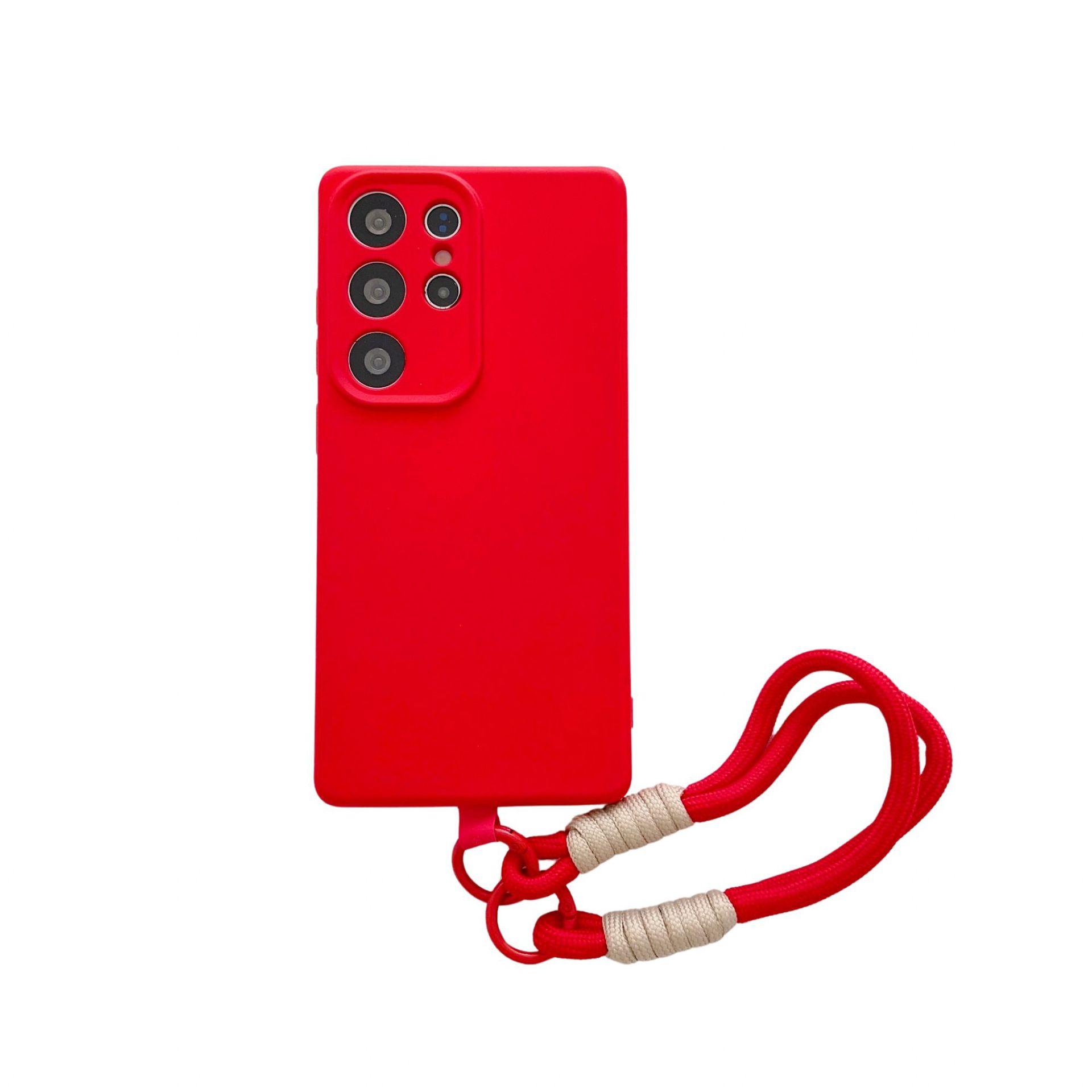

Suitable for Samsung S25 Ultra Mobile Phone Case Short Hand Lanyard Full Include Liquid Silicone S24plus Anti Fall S23 New Model Samsung S22