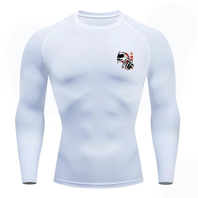 Herren Sommer Sport Kompressions-T-Shirt Atmungsaktiv Schnelltrocknend Hohe Elastizität Kurzarm-T-Shirt Kühnes Kirishima Eijirou Grafik Fitnessstudio