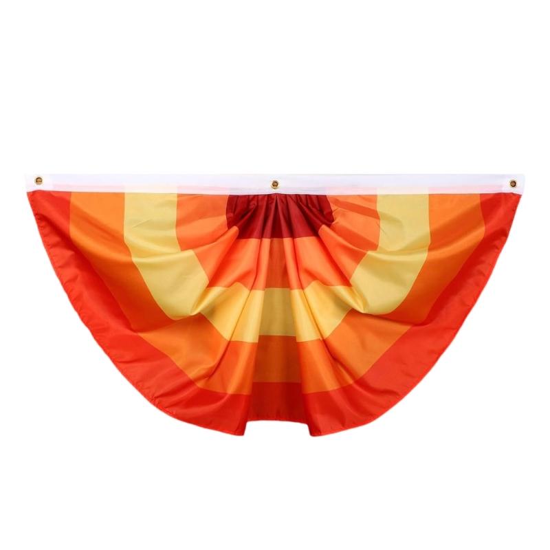 Double Thanksgiving Fan for Yard Decors 3 Reinforced Eyelets Durable Polyester Seasonal Hanging Bauble 1.5x3