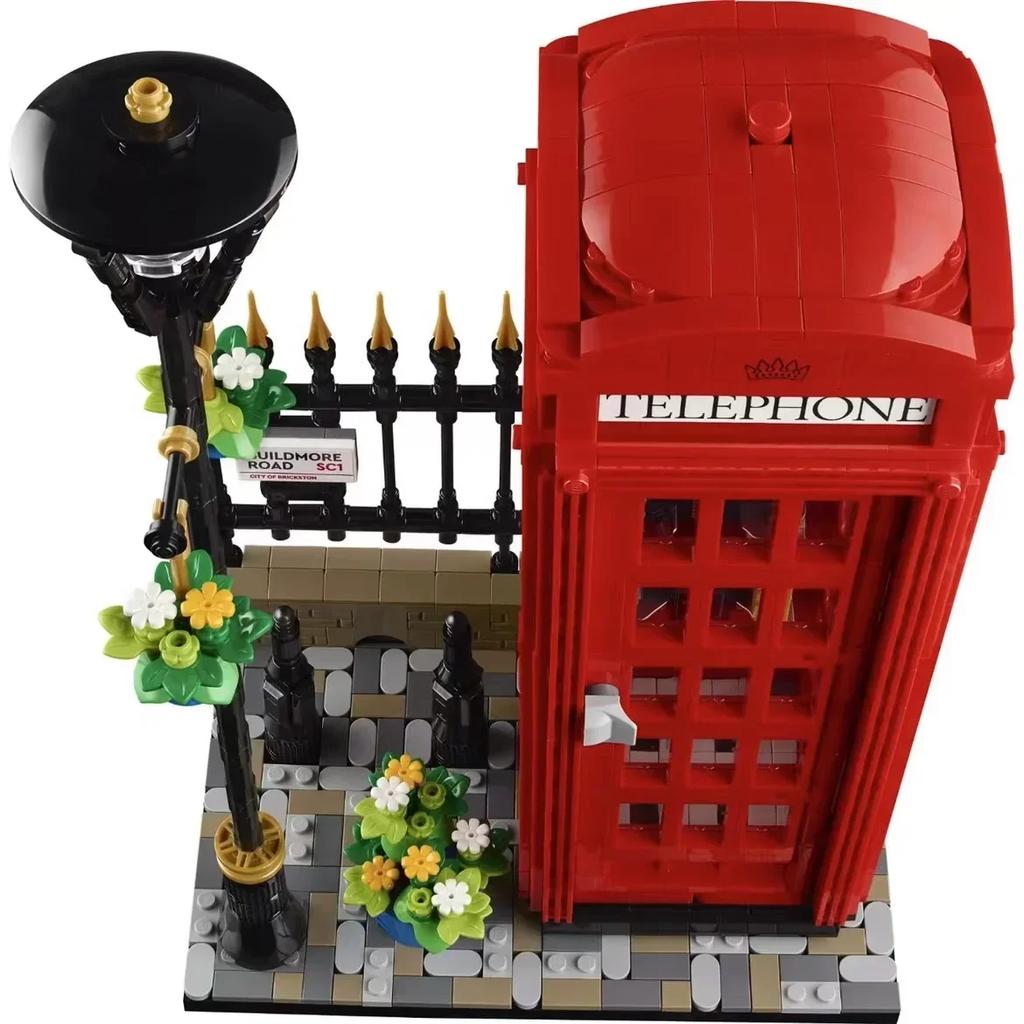 Ideas Red London Telephone Box 21347 Building Blocks Sets Classic British symbol Bricks Toys For Adult Children Gifts Home Décor