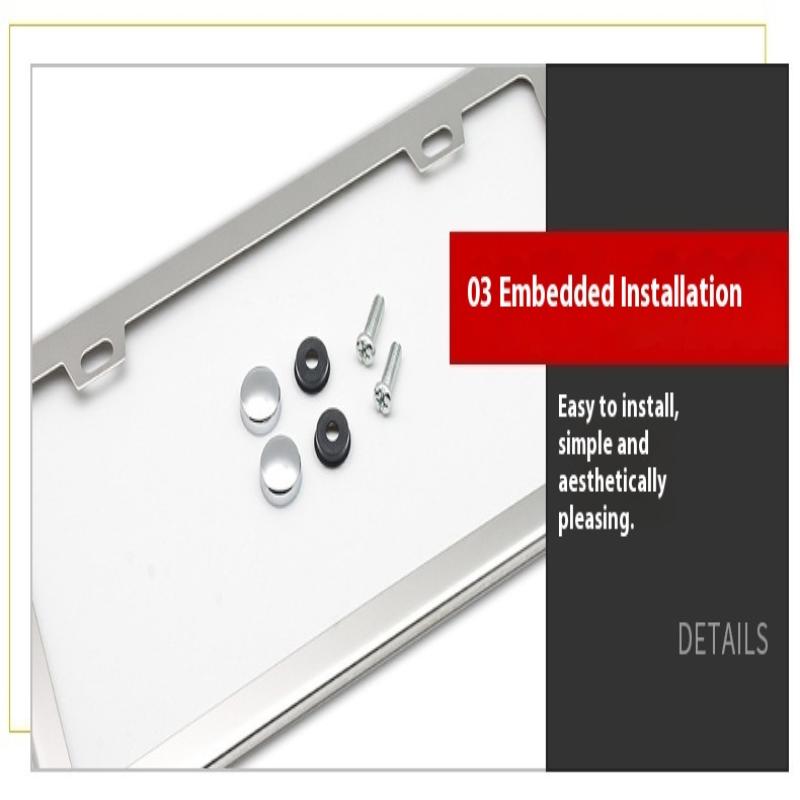 Black Silver Bracket W/ Screws Universal American License Plate Frame Auto Accessoryfiber Number Plate Tag Cover For Front Rear