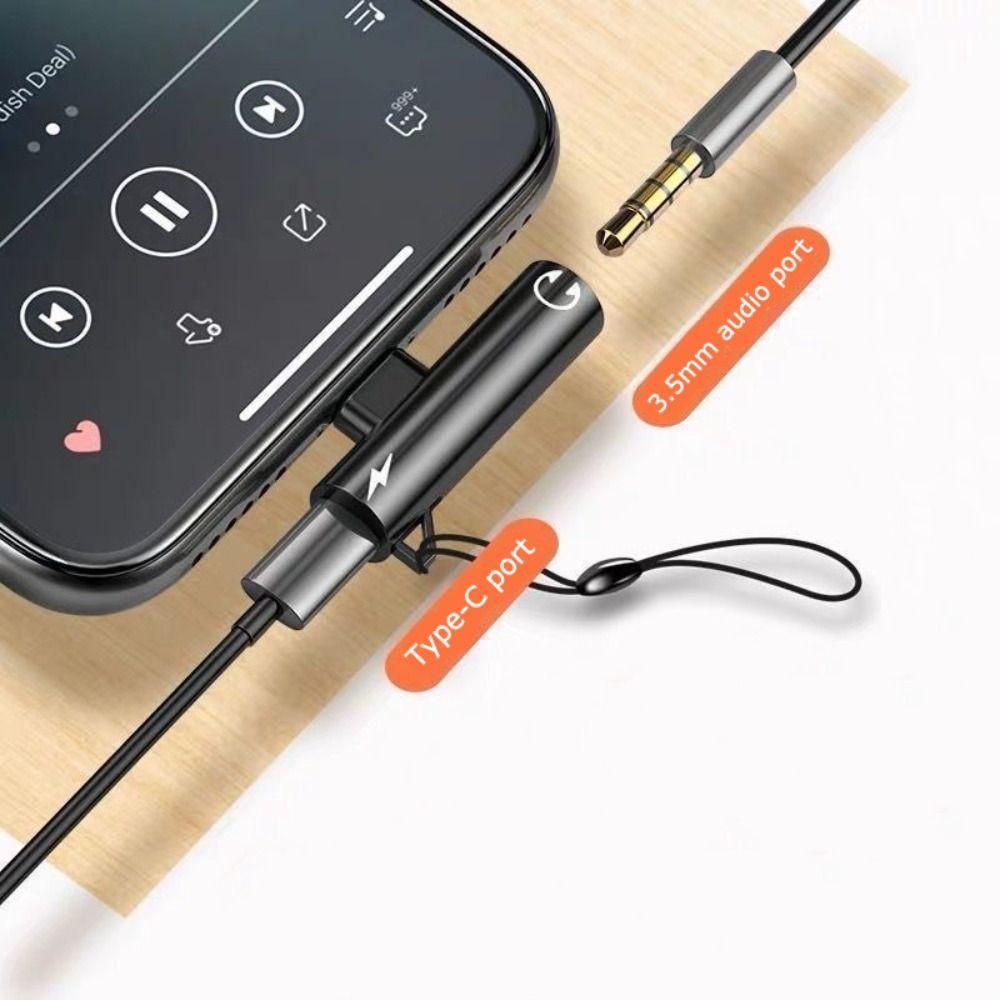 Alloy Type-C to 3.5mm Jack Adapter 2 in 1 Aux Headphone Jack Adapter for Huawei/Xiaomi/OPPO