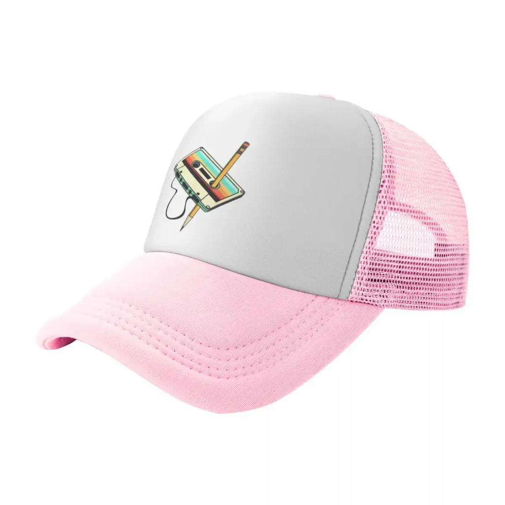 Nostalgic Style 80s Cassette Tape Pencil 1980s Pool Party Mesh Baseball Caps For Mens High-end Female Beach Dad Hat Snapback Cap