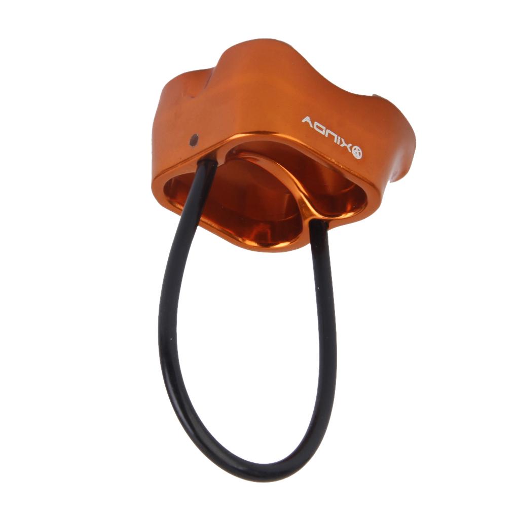 Yundxi 25KN ATC Belay Device - V-Grooved Aluminum Rappel Descender For Rock Climbing, 8-12mm Ropes (Orange)