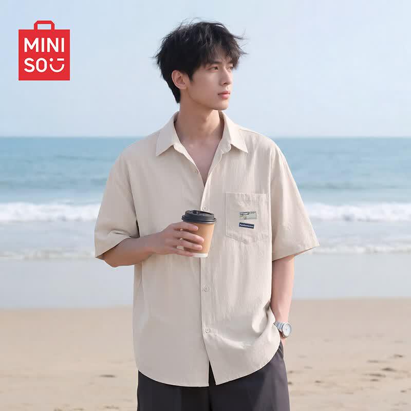 MINISO Men s Summer Ice Silk Short Sleeve Shirt L