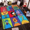 Colorful Artistic Carpet Featuring Whimsical Cats In Vibrant Abstract Patterns Suitable for Use As an Anti-slip for Room and Bedroom Sofas
