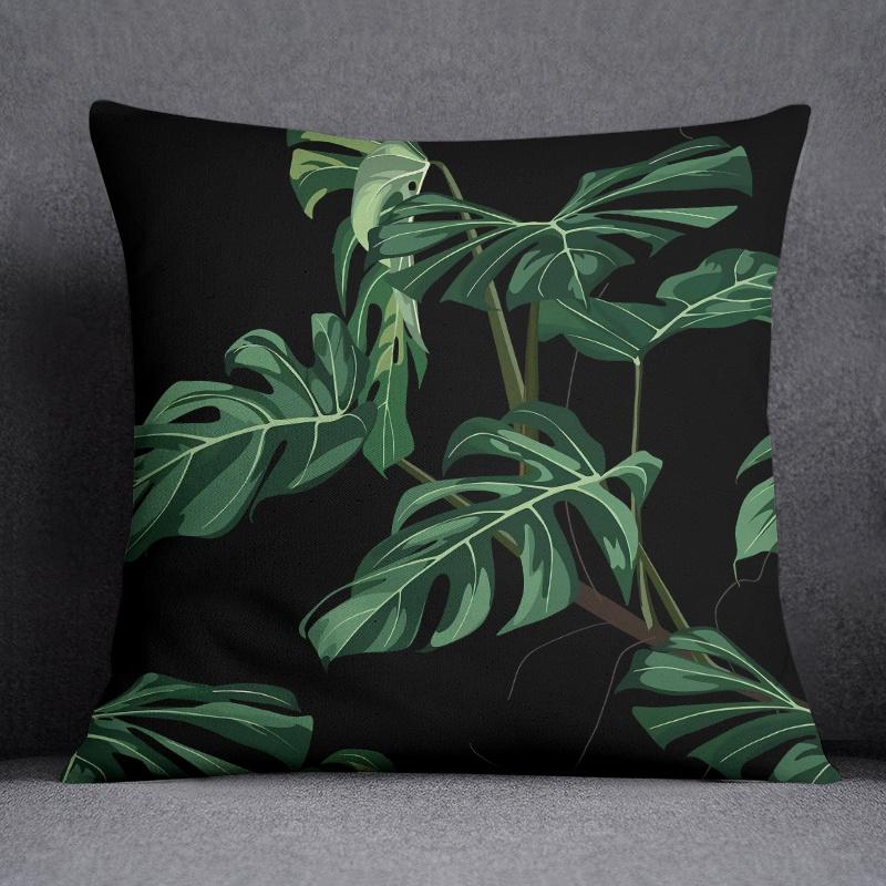 Tropical Leaves Series Pillow Gift Home Office Decoration Pillow Bedroom Sofa Car Cushion Cover Pillow Case (45cm * 45cm)
