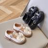 Girls Loafers Children Fashion Leather Shoes T-Strap Cute Bow Round-toe Hook & Loop Kids Casual Shoes Drop Shipping Korean Style