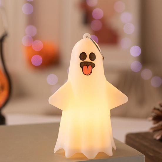 Halloween Spøkelseslys Skummelt Spøkelsesdekorasjon Lysende Spøkelsespynt Hengende Lys for Bord Kaminhylle Veggdekorasjon