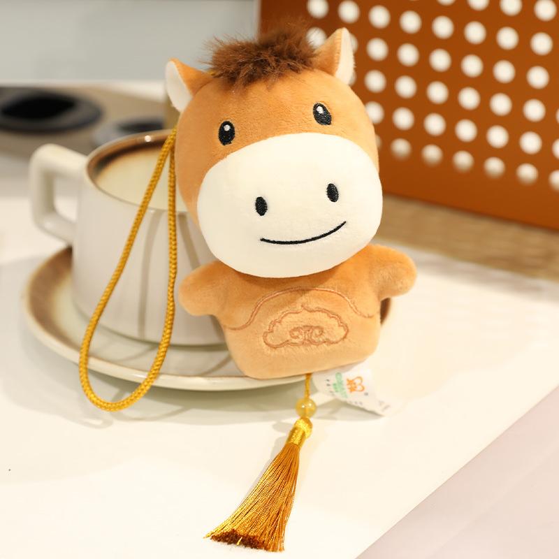 

Original new Year of the Horse mascot pendant plush toy zodiac animal pony doll children s gift 14cm【0.07kg】