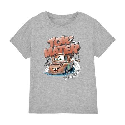 ¡Disney Pixar Cars Mate el grúa Screech! Camiseta 100% Algodón para Niños Camisetas para Hombre Top 3-8 Años, Gris Jaspeado