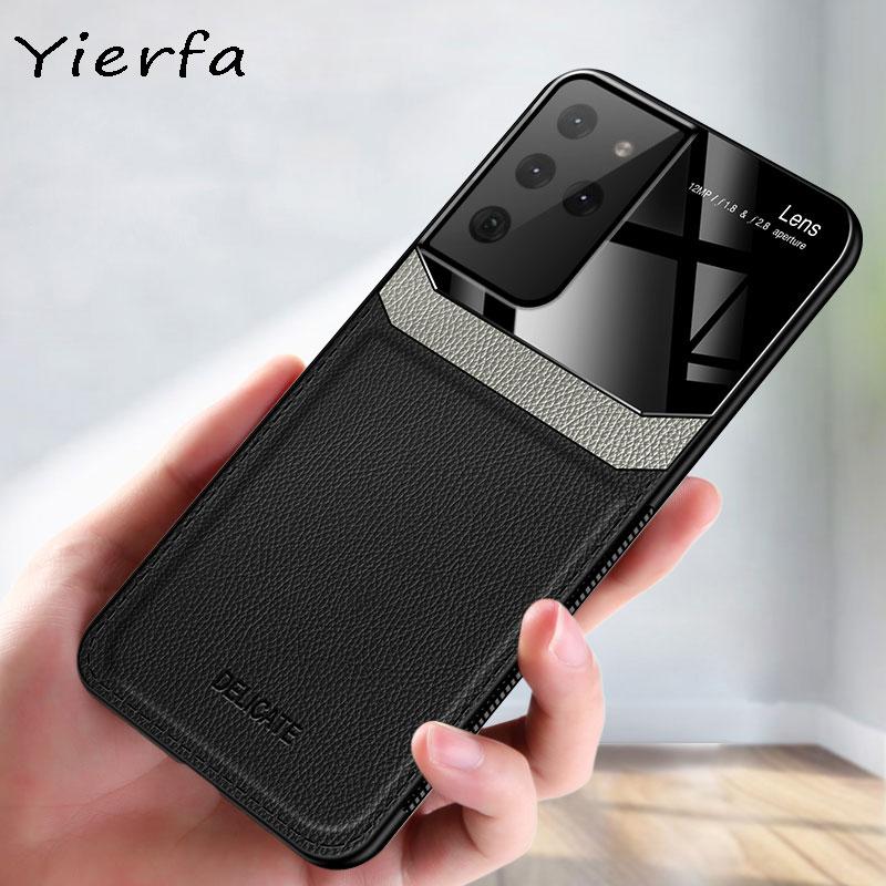 

Чехол для Samsung Galaxy S21 Ultra Чехол из искусственной кожи Задняя крышка для Samsung S21 Plus Чехлы для телефона Galaxy S21 FE Cover Coque Capa