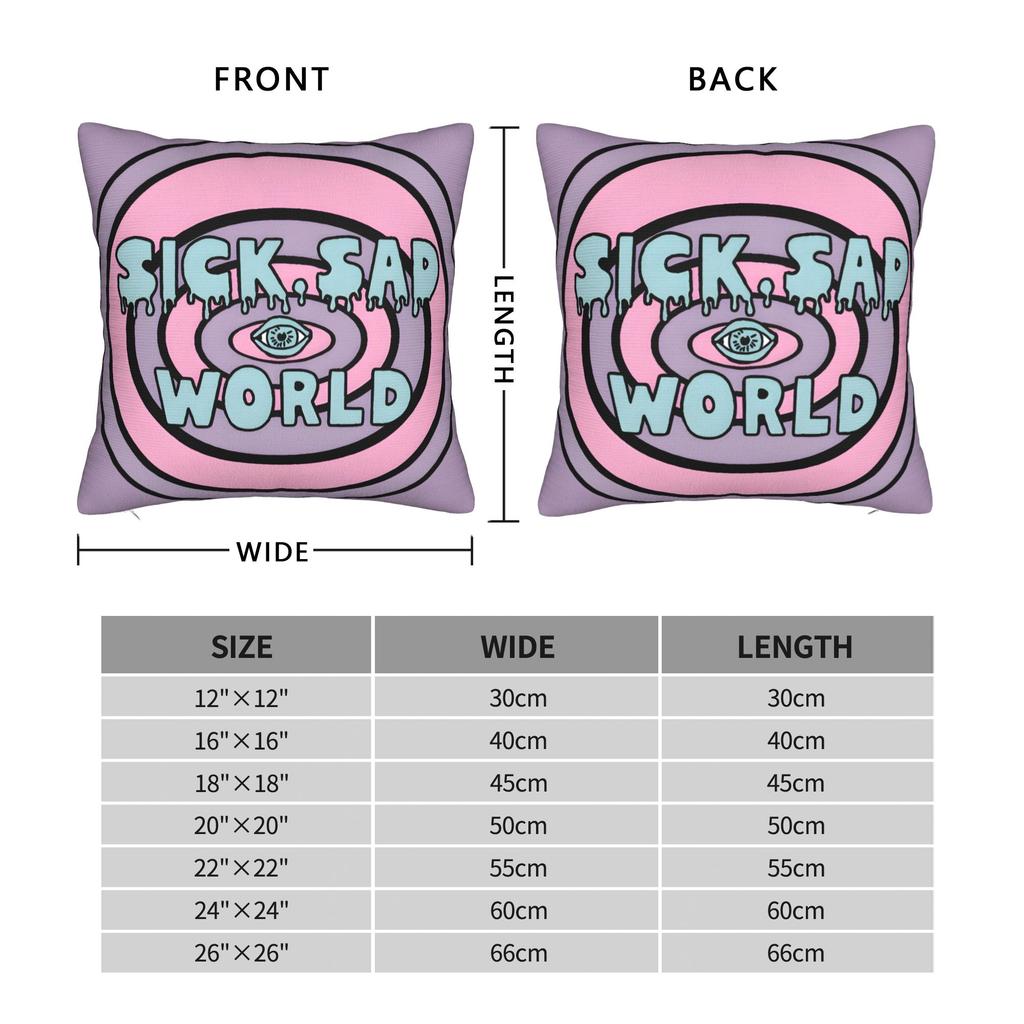 Sick Sad World Pastel Darias 90s MTV Beavis Square Pillow Case  Cushion Covers Customized Decor Pillowcase for Sofa 45x45cm