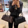 Old money wind India bowling bag long handle underarm bag first layer cowhide leather shoulder bag women
