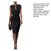 Damen Business Arbeitskleid Rundhals Ärmellos Raffung Bodycon Kleid Sommer Schlankheitsformend Formelles Etuikleid