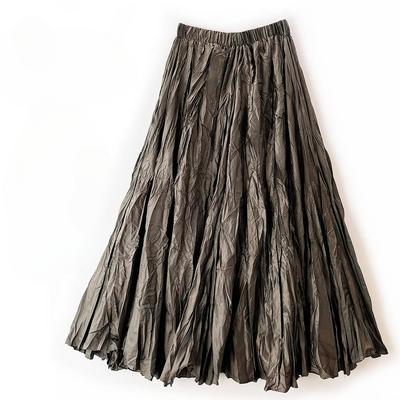 Lente en herfst damesrokken geplooide oversized swing lange rok vintage chique paraplurok