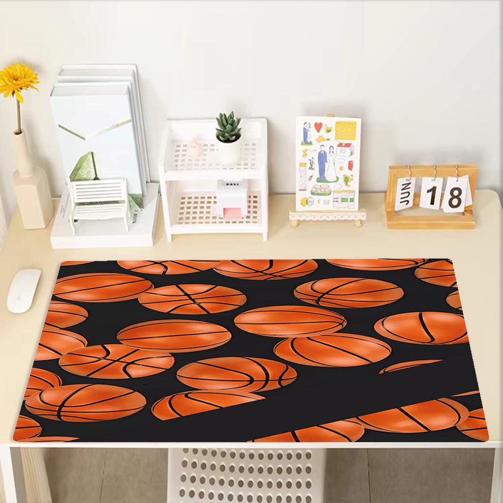Basketball Theme Mouse Pad, Non Slip Rubber Base, Multifunctional Office & Home Decor, Perfect for Workspace Personalization.