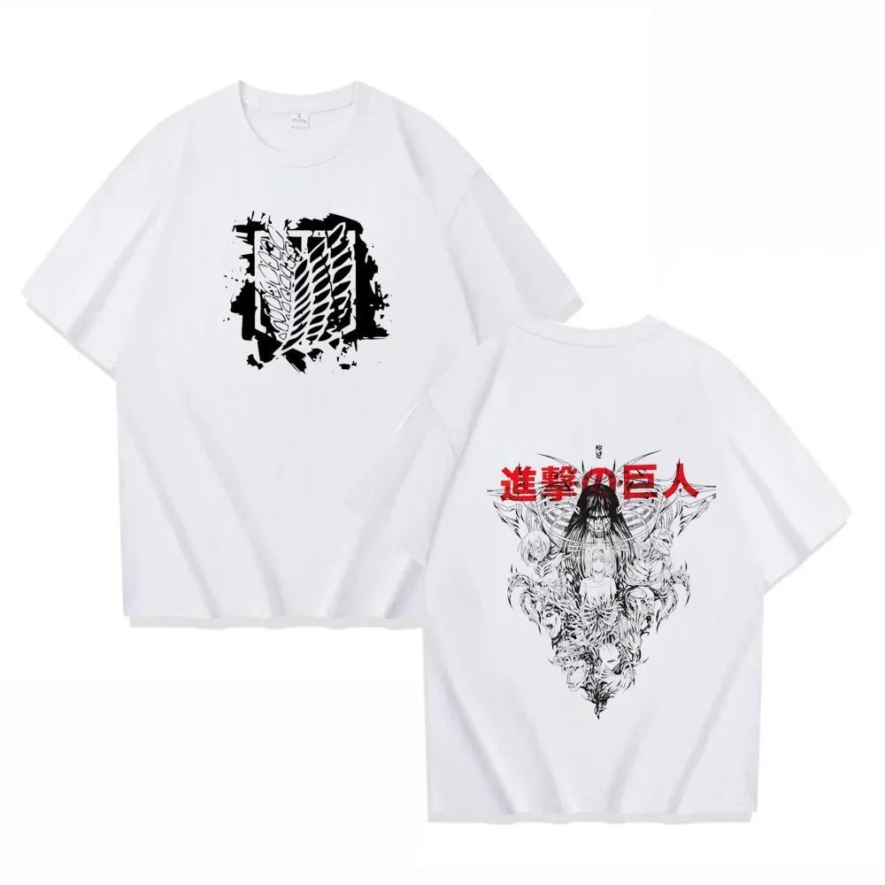 

High-quality summer men s T-shirt, anime attack Titan T-shirt, comfortable and breathable short-sleeved comic with top 4XL