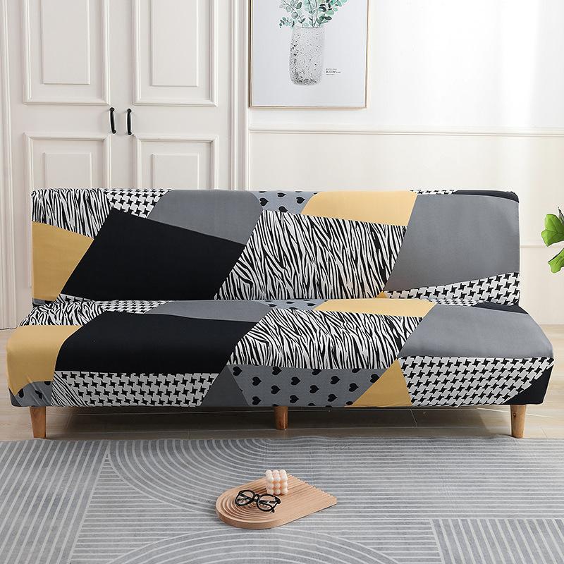 Armless Sofa Cover, Fully Enclosed Integrated Sofa Cover, Foldable Sofa Bed Cover, Fabric, Double and Triple Bed, Dust-proof