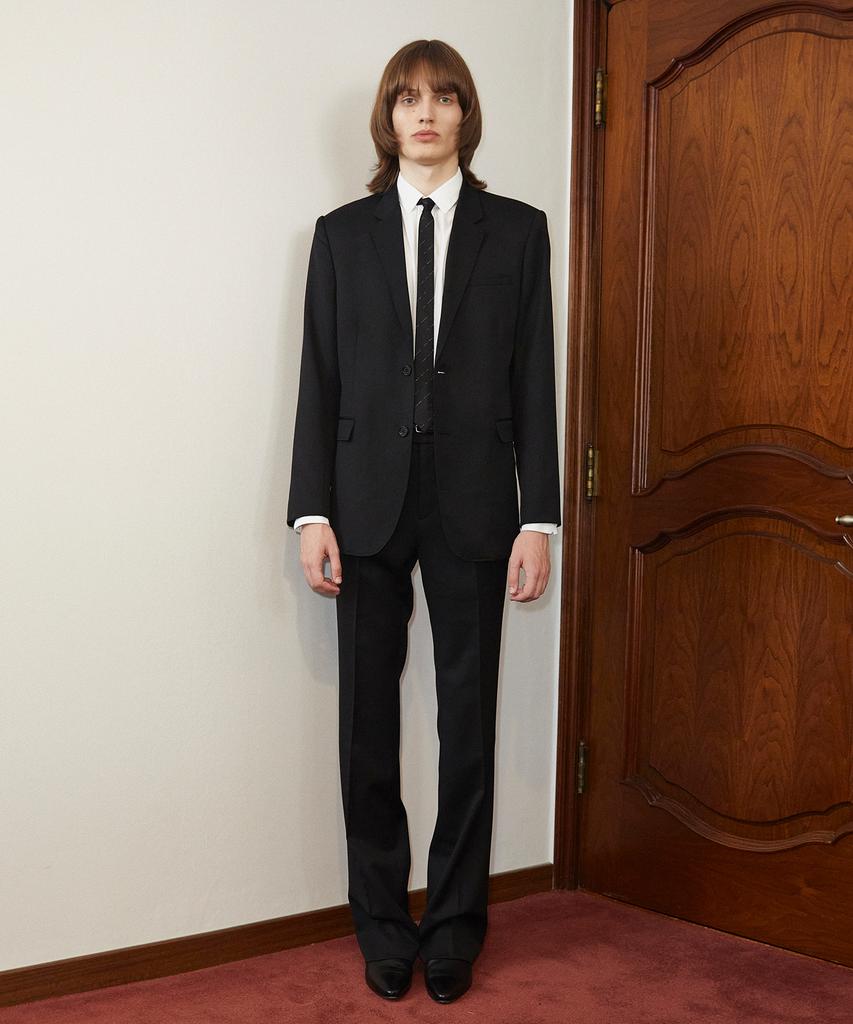 Lollingseutyudio Classic Flared Pants Wool Gabardine Black