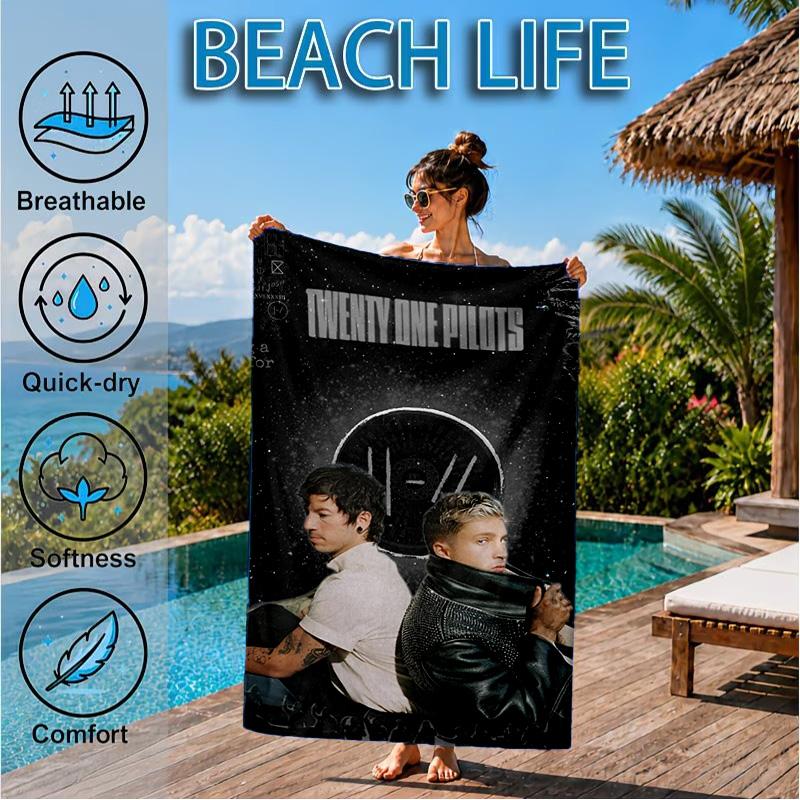 Twenty One Pilots Music Evolution Beach Towel, Microfiber Beach Towel, Perfect For Pool, Beach, Travel, Home Decor Beach Party Fan gifts