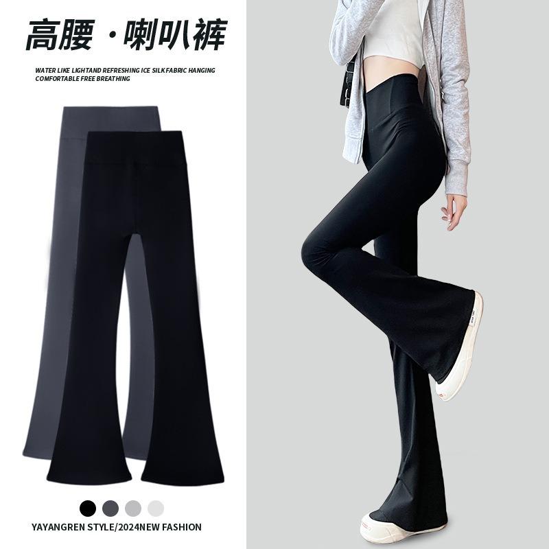 Micro-pull Shark Pants Women's Outer Wear Spring and Autumn High Waist and Thin Sports Tight Hip Lift Horn Yoga Thin Leggings