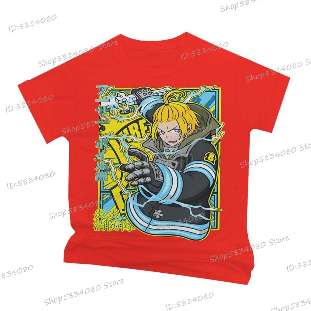 Japanese Anime Fire Force Graphic T Shirts Unisex Women Fashion Streetwear Soft Tee Unisexs Fire Force Printed Street Cool Tshirts