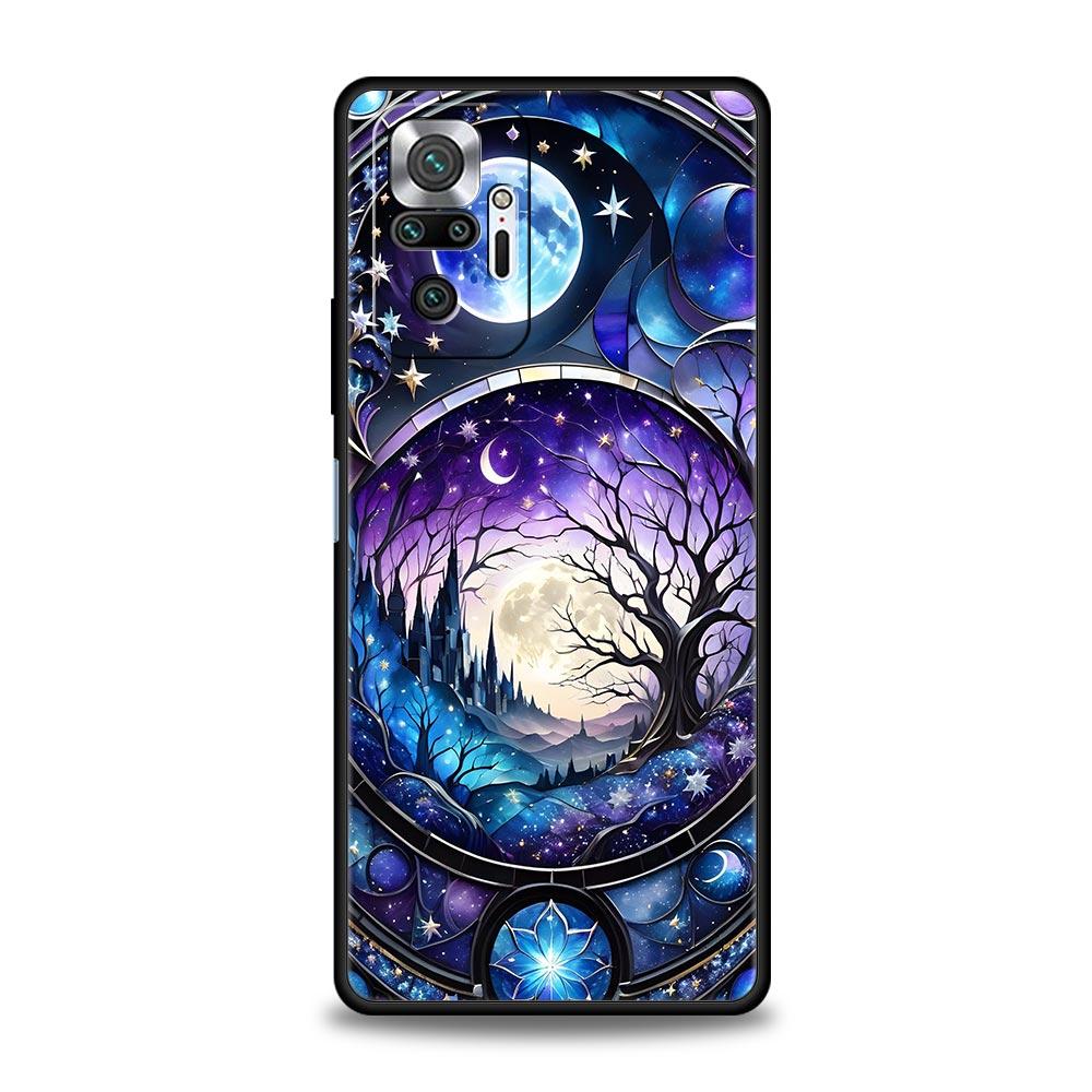 Universe Starry Sky Moon Phone Case Cover for Redmi 14C 10C Note 15 14 13 12 10 11 K40 Pro Plus 5G Shockproof Soft TPU Shell