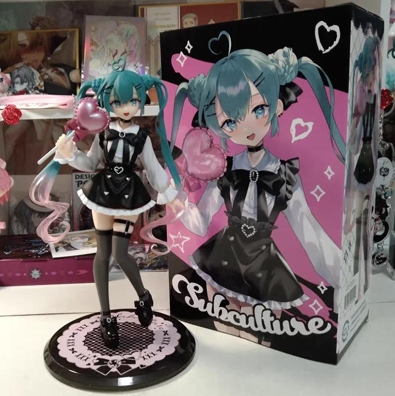 19CM Hatsune Miku Desktop Cute Action FigureNeko T-Shirt Ver. Anime Figurine Kawaii Girl Model Toy Gift