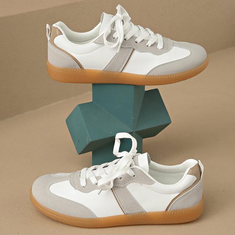 Fashion Concise Mix Color Sneakers Woman Spring Autumn Lace Up Walking Flats Shoes Women Plus Size 44 Wear-Resistant Sports Shoes Lady