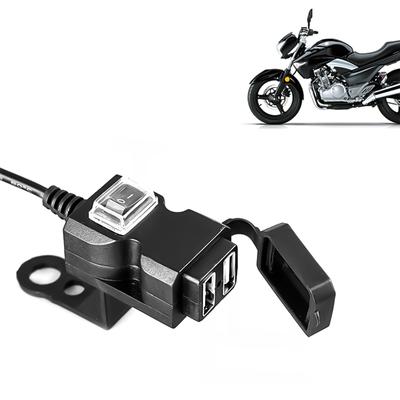 Universal Dual USB Port 12V Waterproof Motorbike Motorcycle Handlebar Charger 5V 1A/2.1A Adapter Power Adapter for Mobile Phone