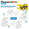PicassoTiles STEM Kids Solar Power Dinosaur Robot Educational Learning Engineering Building Toy 3 In 1 Creative Unique Transformation Renewable Solar