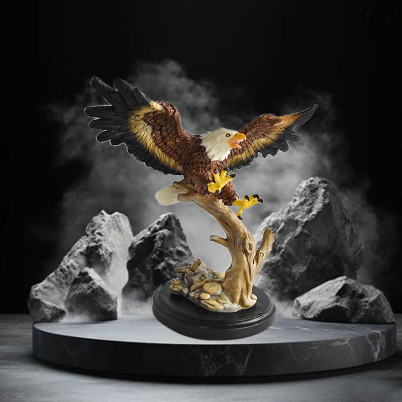 Chinese Style Simulated Eagle Ornaments Resin Decoration for Home Living Room Wine Cabinet Foyer Office Crafts