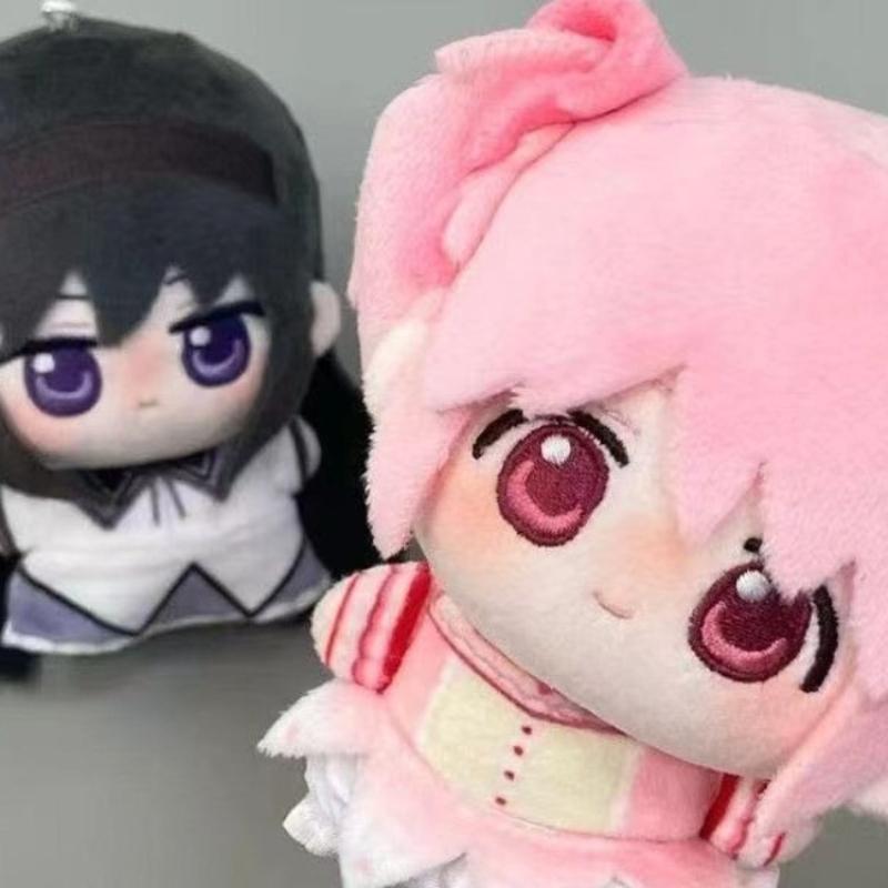 Puella Magi Madoka Magica 10cm Plush Doll Madoka Kaname Homura Akemi Mini Cotton Toy Anime Character Stuffed Pendant Collectible Gift for Anime Fans