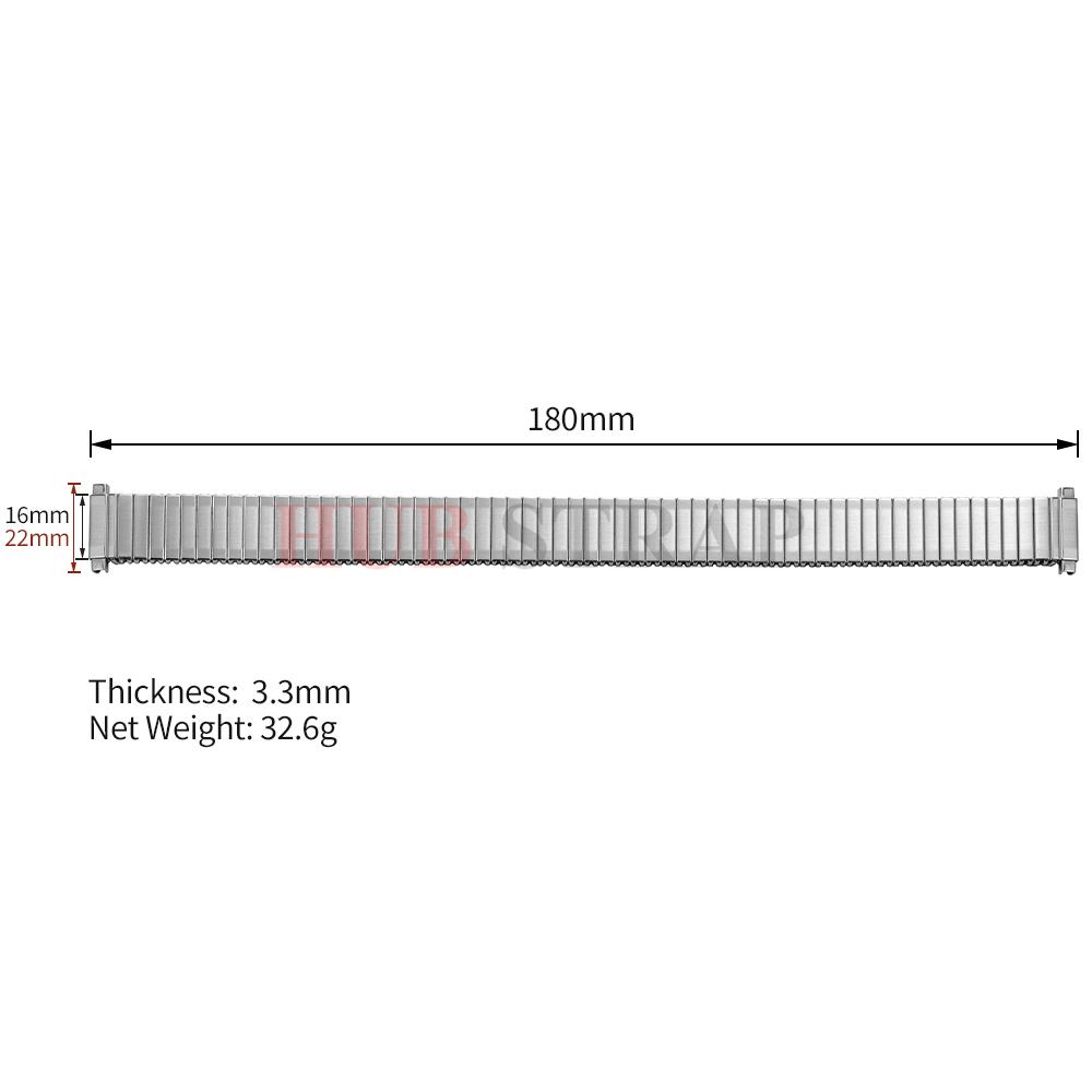 Edelstahlarmband 16mm-22mm Elastisches Armband Metall-Uhrenarmbänder für Herren Damen Ersatz Business-Armband Universelles Armband