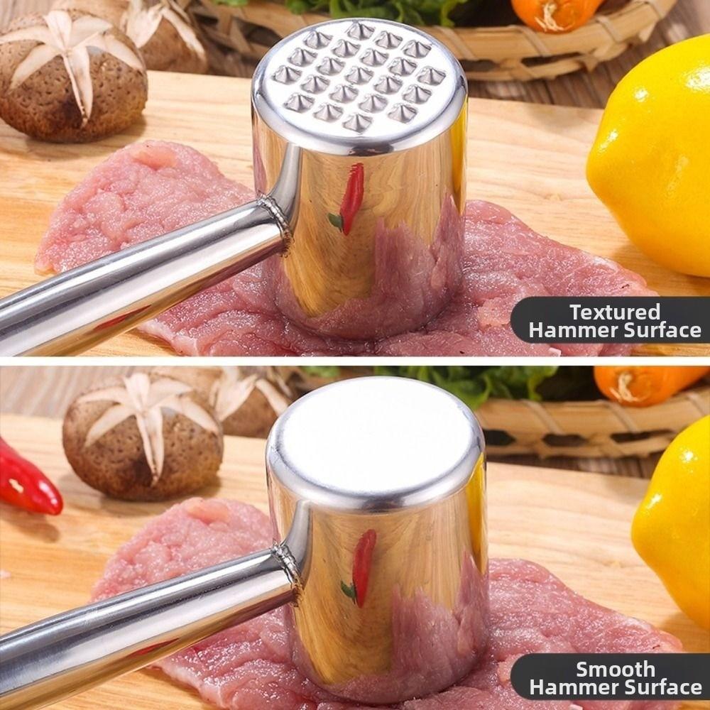 Rutschfester Fleischhammer Edelstahl Küchen-Rinder-Schlagwerkzeug Küchenhelfer Steakklopfer Nüsse