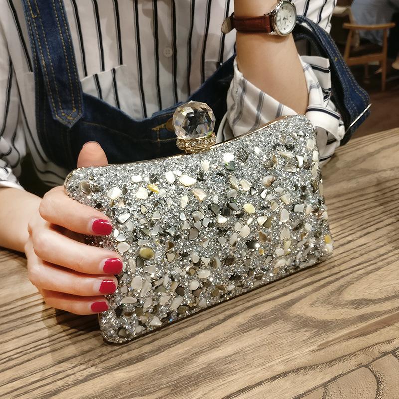 

New fashion women s bag night dinner bag diamond-encrusted shoulder messenger bag hand-in-hand grab mini bag