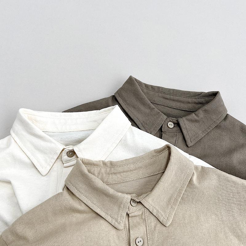 Children's Short Sleeved T-shirt Boys' Polo Shirt Summer Girls' Korean Versatile and Personalized Top Minimalist Style