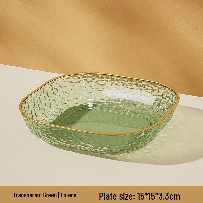 Plastic Bone Spitting Plate - Transparent Luxury Fruit & Snack Dish for Home & Restaurant