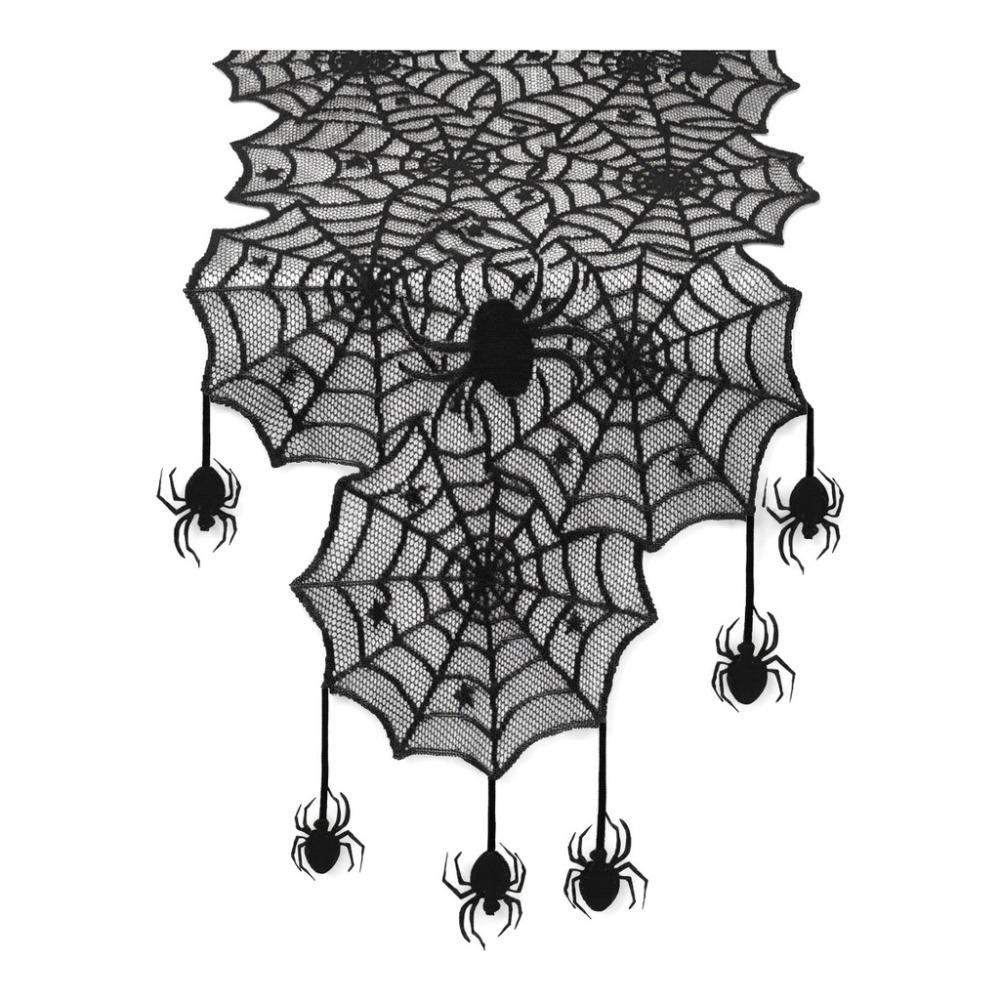 Mesh Gothic Lace Tablecloth Translucent Halloween Table Decoration  Restaurant