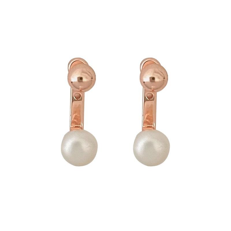 Fashionable and Versatile Post-hanging Baroque Pearl Earrings Female Light Luxury Design Earrings Temperament Senior Sense of Earrings