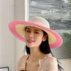 Straw Hat Women's Summer Foldable Beach Hat Face Covering Sun Hat Bow Fisherman Hat Sun Hat Basin Hat